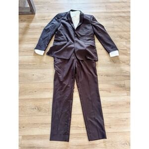 Alessandro Vitello by Renoir 3 Piece Classic Fit Brown Suit 201-5 Sz‎ L46-40